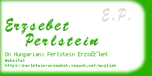 erzsebet perlstein business card